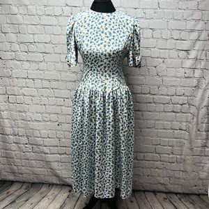 Vintage floral drop waist dress